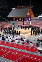 大相撲名古屋場所の土俵祭りが営まれたIGアリーナ=12日、名古屋市