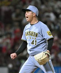 6回1失点で12勝目を挙げた阪神・村上=マツダ