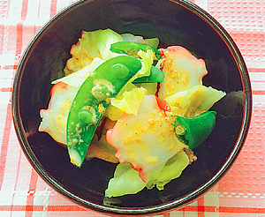 春野菜とタコのごまソース