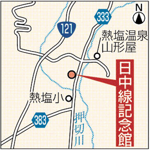 日中線記念館の地図