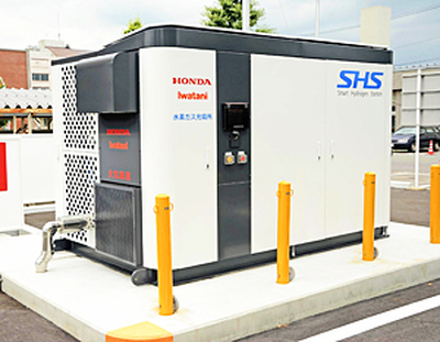 ６月に稼働を始めた、郡山市役所敷地内の水素ステーション