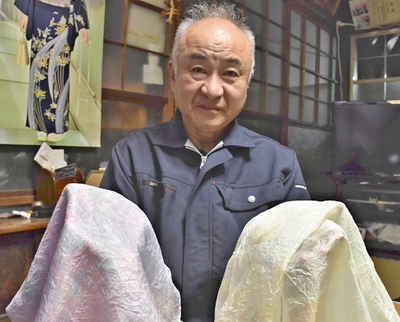 江戸時代から続く絹文化がコスキンと川俣を結び付けた。愛するコスキンのためにも上質な川俣シルクを作り続けていきたい