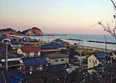 久之浜の愛宕山から望む太平洋。失恋の翌日にこの海を見に来て新しい人生の歯車が回り出した
