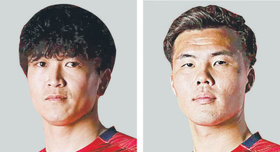 ＦＷ谷村海那選手（左）、ＤＦ山田裕翔選手