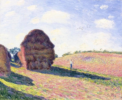 展示予定のアルフレッド・シスレー「積み藁」１８９５年