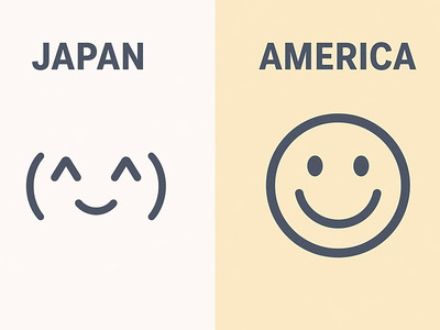 日本は目、アメリカは口で笑顔を表現するよ