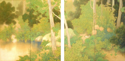 勝田蕉琴「安らかなる鳥の巣」（１９２１年、県立美術館蔵）