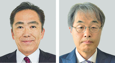 遠藤智候補（左）、小松和真候補