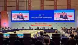 　１５日、韓国・済州島で開幕したＡＰＥＣの貿易相会合（共同）