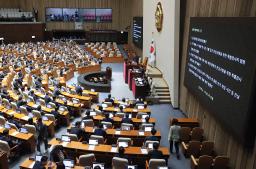 　５日、韓国の尹錫悦前政権を追及する法案の採決を行う韓国国会（聯合＝共同）