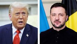 　トランプ米大統領（ゲッティ＝共同）、ウクライナのゼレンスキー大統領（ロイター＝共同）