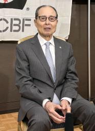 　大谷翔平について語るプロ野球ソフトバンクの王貞治球団会長＝１６日、東京都文京区