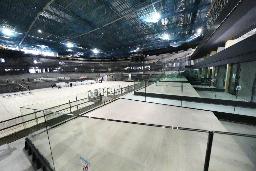 　公開されたＢリーグ１部Ａ東京の新本拠地「トヨタアリーナ東京」の「テラススイート」＝１月、東京・お台場