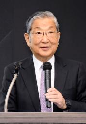 　記者会見するＩＮＣＪの志賀俊之会長＝３０日午前、東京都港区
