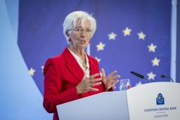 　欧州中央銀行（ＥＣＢ）のラガルド総裁＝６月５日、フランクフルト（ゲッティ＝共同）
