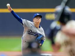 　ブルワーズ戦に先発したドジャース・山本＝ミルウォーキー（共同）