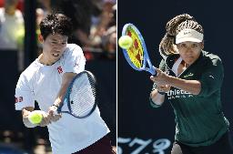　錦織圭（左）と大坂なおみ