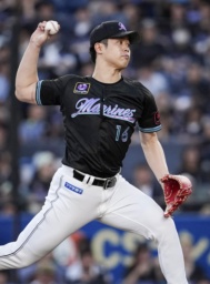 　オリックス戦に先発したロッテ・種市＝ＺＯＺＯマリン