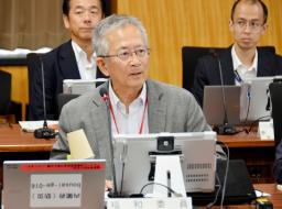 　「大規模地震防災対策推進検討会」の初会合で座長を務める名古屋大の福和伸夫名誉教授＝２４日午後、東京都千代田区