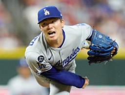 　レッズ戦に先発し、７回１失点で９勝目を挙げたドジャース・山本＝シンシナティ（共同）