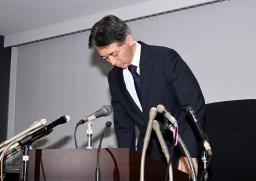 　大川原化工機を巡る冤罪事件で、記者会見する迫田裕治警視総監＝７日午前、警視庁