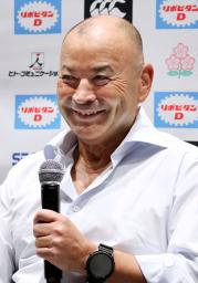 　記者会見するエディー・ジョーンズＨＣ＝７日、東京都内
