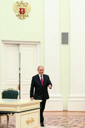 　ロシアのプーチン大統領＝７日、モスクワのクレムリン（タス＝共同）