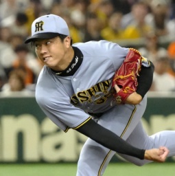 　５回１失点で１１勝目を挙げた阪神・才木＝東京ドーム
