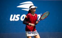 　テニスの全米オープン、予選で敗退した伊藤あおい＝２２日、ニューヨーク（ゲッティ＝共同）