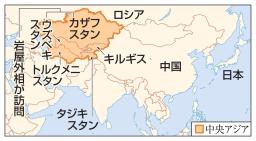 　カザフスタン、キルギス、タジキスタン、ウズベキスタン、トルクメニスタン