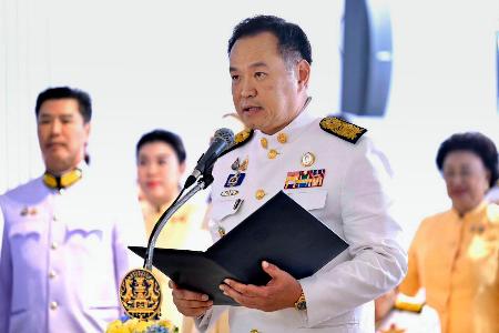 　タイの首相に就任したアヌティン氏＝７日、バンコク（タイ政府提供・共同）