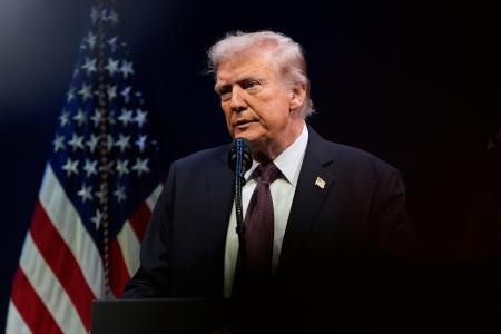 　トランプ米大統領＝８日、ワシントン（ＡＰ＝共同）