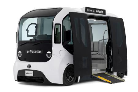 　新型電気自動車「イーパレット」（トヨタ自動車提供）