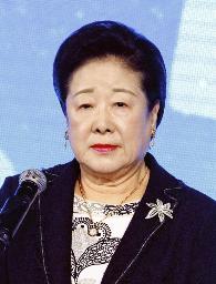 　世界平和統一家庭連合（旧統一教会）の韓鶴子総裁（ゲッティ＝共同）