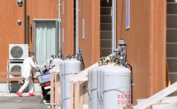 　奥能登豪雨の被災者が暮らす仮設住宅団地＝１９日午後、石川県輪島市