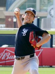 　バファロー戦に先発したヤンキース傘下のマイナー３Ａ、スクラントンの前田＝バファロー（共同）