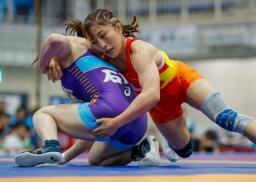 　国民スポーツ大会でパリ五輪以来となる実戦に復帰した千葉・須崎優衣＝栗東市民体育館