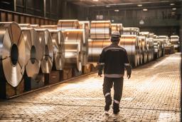 　ドイツの製鉄所＝３月２０日、デュイスブルク（ゲッティ＝共同）