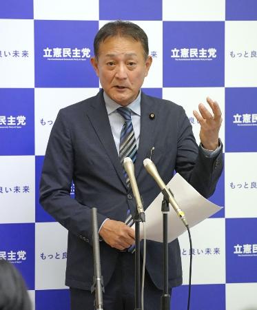 　立憲民主党の斎藤嘉隆氏＝２０２３年、国会