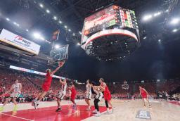 　名古屋市のＩＧアリーナで行われた、バスケットボールＢリーグ１部の名古屋Ｄ―北海道戦＝４日