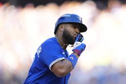 　ヤンキースに勝利したブルージェイズのゲレロ＝５日（ゲッティ＝共同）