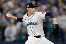 　タイガース戦に先発したマリナーズのカービー＝シアトル（ＡＰ＝共同）