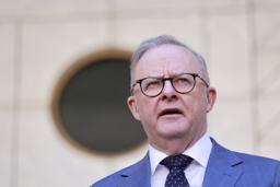 　オーストラリアのアルバニージー首相＝８日、キャンベラ（ゲッティ＝共同）