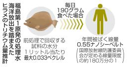 　福島第１原発の処理水海洋放出を踏まえたヒラメのトリチウム量推計