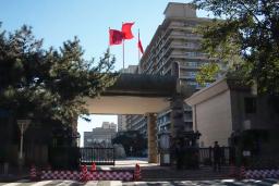 　４中総会が開かれるとみられる会場＝１９日、北京（共同）