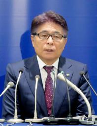 　記者会見する日本サッカー協会の山本昌邦氏＝２０日、東京都文京区