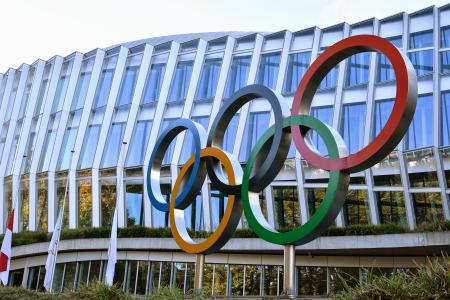 スイス・ローザンヌのIOC本部=28日(共同)