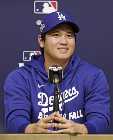 ドジャース・大谷=15日、ロサンゼルス