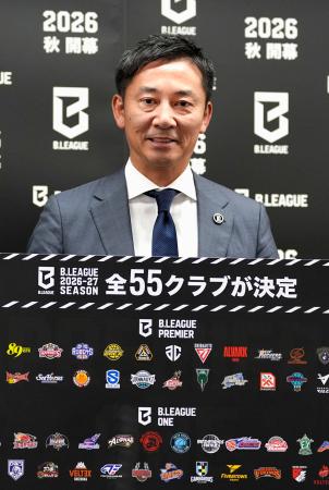 記者会見したBリーグの島田慎二チェアマン=東京都文京区