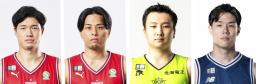 　（左から）渡辺雄太、富樫勇樹、富永啓生、馬場雄大
